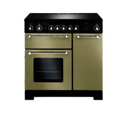 RANGEMASTER  Kitchener 90 Electric Ceramic Range Cooker - Cream & Chrome